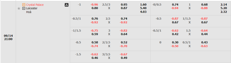 Crystal Palace vs Leicester City