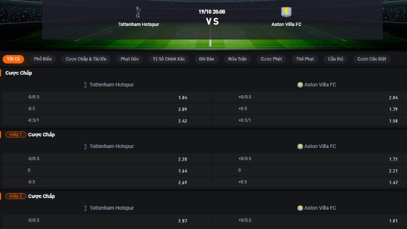 Tottenham vs Aston Villa